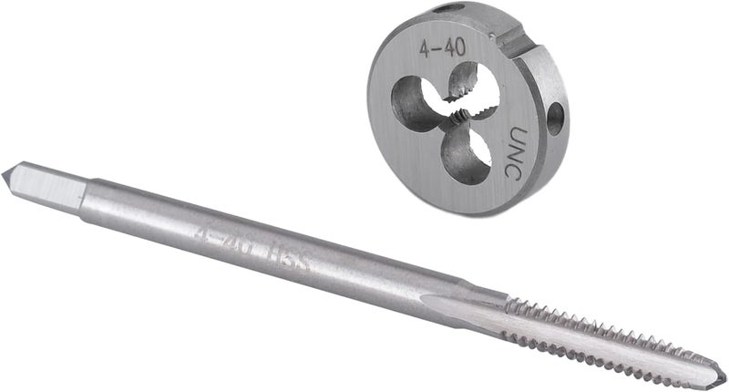 Burkit No 4-40 UNC Tap and Die Set, 4 x 40 UNC Machine Thread Tap and Round Die Right Hand - Image 1